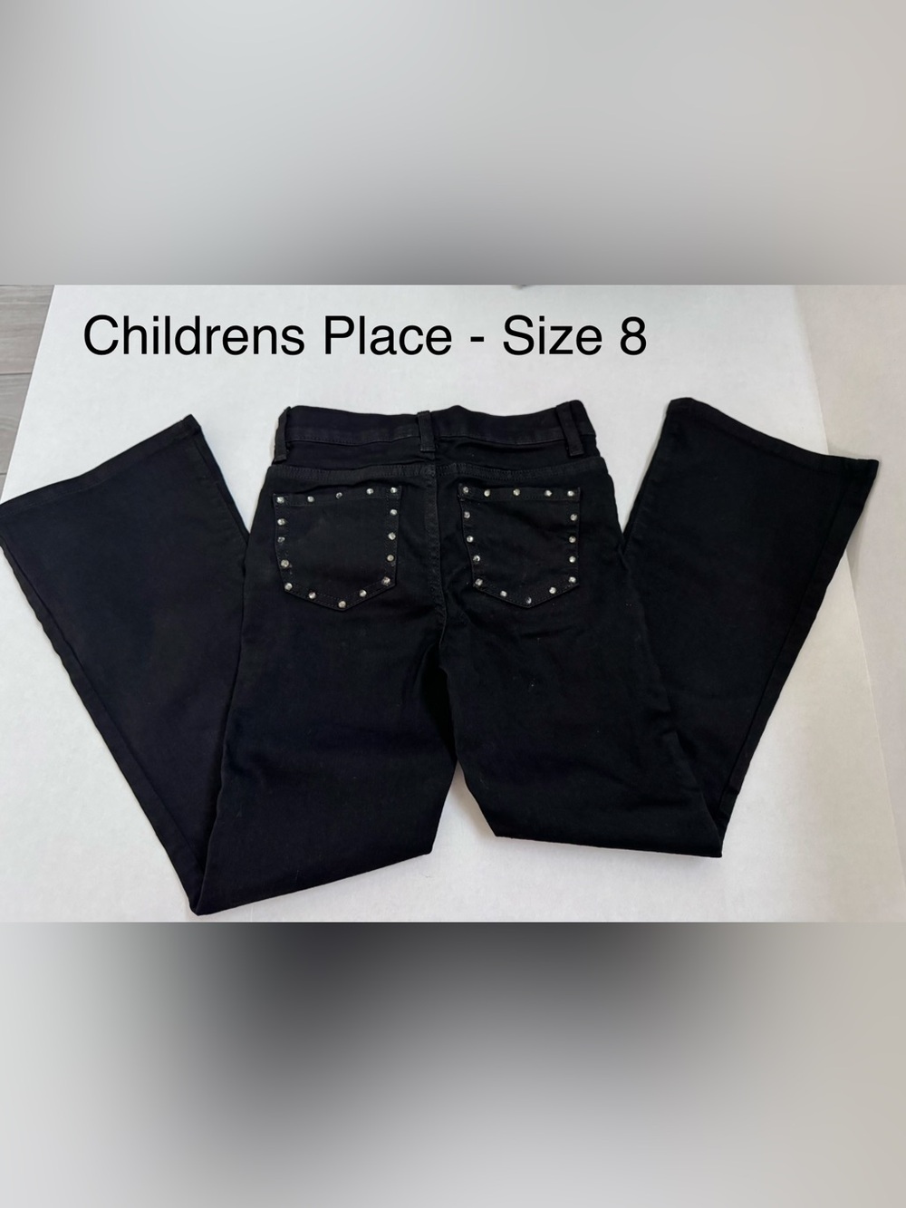 The Children's Place Black Studded Back Pocket Jeans - Size 8